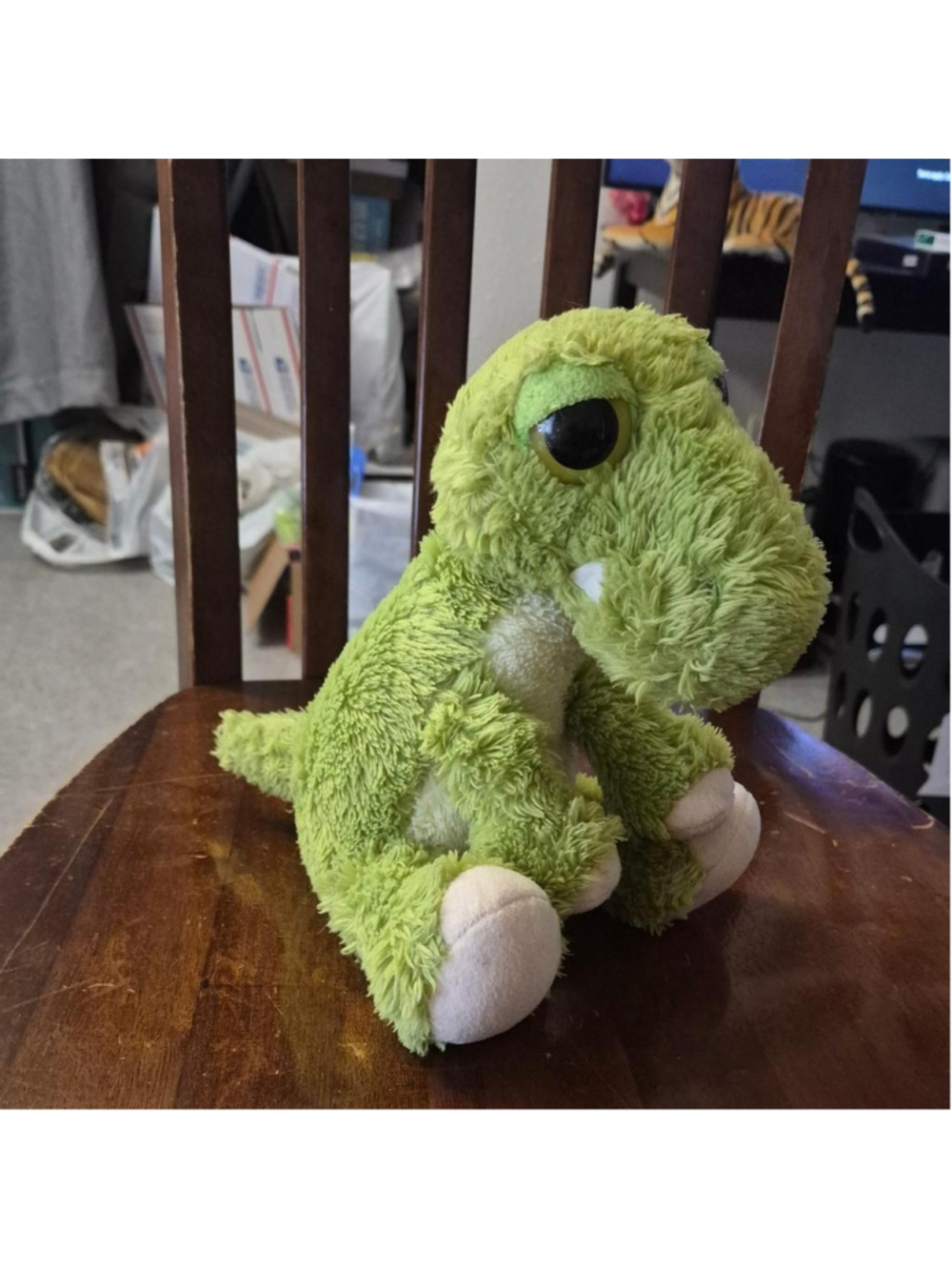 Green plush dinosaur #dinosaur #plush